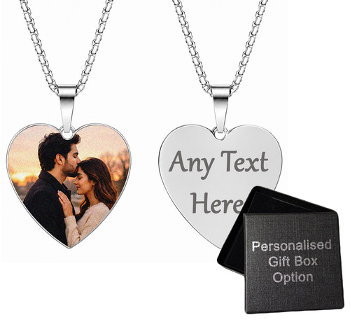 Custom heart photo necklace - photo,