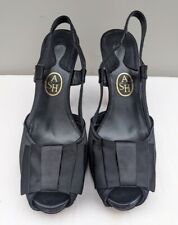 Stiletto sandals black 7 satin Ash shoes 40 bows heels 