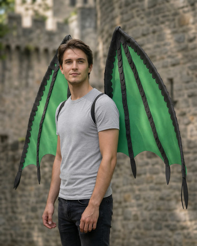 Green dragon wings adult - green,