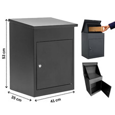 Metal Parcel Delivery Outdoor Drop Box Large Lockable Storage Letter Post Box