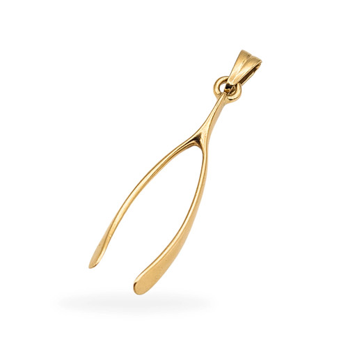 Large 9ct gold wishbone - large,