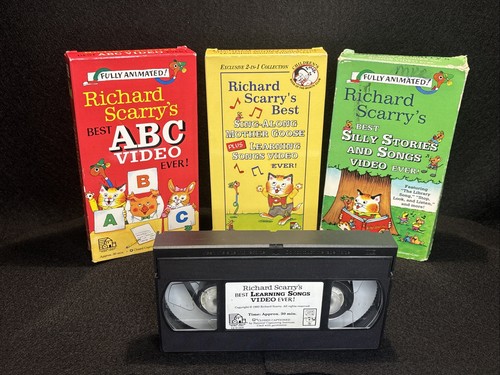 Vintage richard scarry vhs lot - richard,