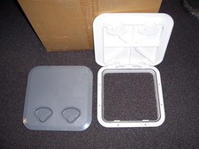 MED WHITE Boat Hatch Hinged Deck Walk on Plastic Rib Marine Inspection Door NEW