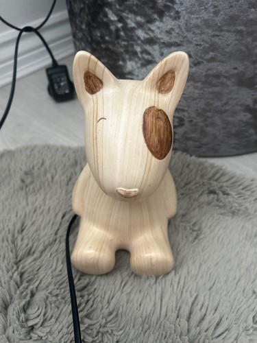 English bull terrier - bull, lamp.