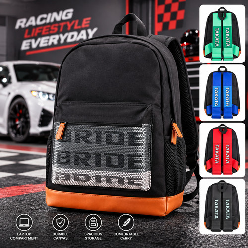 Men racing style backpack - style,