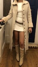 White Afghan SZ 8-10 Shearing coat  faux suede retro jacket YK2 Small 