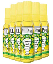 6 x Air Wick VIPoo Pre-Poo Toilet Spray Aerosol Air Freshener Lemon Idol 55ml