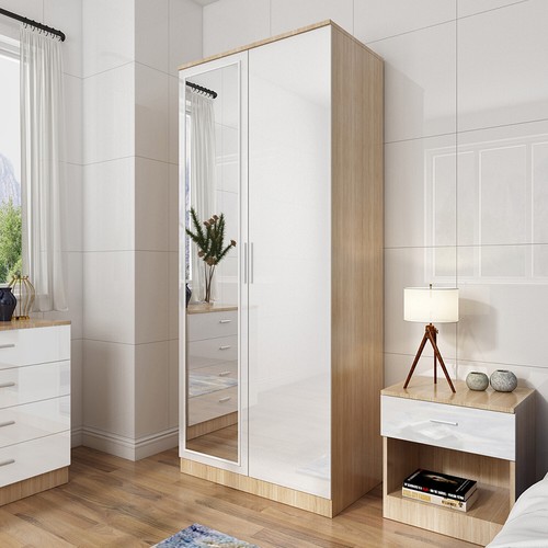 Door wardrobe with mirror - wardrobe,