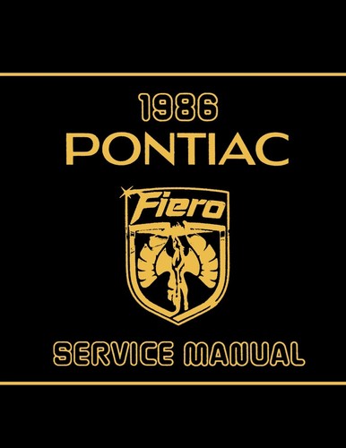 1986 pontiac fiero service - 1986,