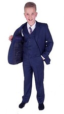 Boys Suits Blue 5 Piece Boys Wedding Suit Page Boy Party Prom 2 to 15 Years