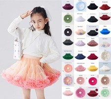 UK Girls Kids Tutu Skirt Dance Tutu Petticoat Party Dress Ballet Fluffy Layer