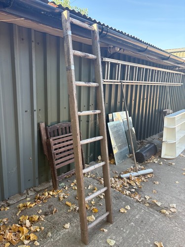 Vintage display wooden ladder - display,