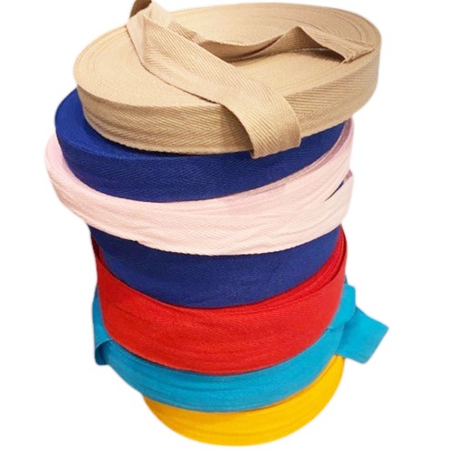 Coloured cotton twill tape - cotton,