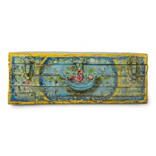 Vintage Metal Indian Hand Painted Travel Trunk Chest