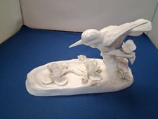 J T Jones Crown Bone China Kingfisher with Water Lily in White China