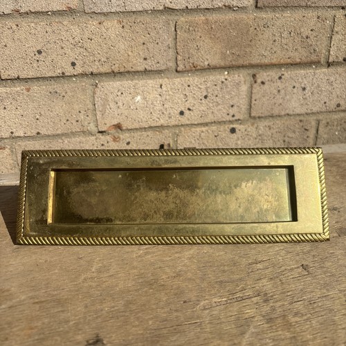 Vintage brass letter box - vintage,