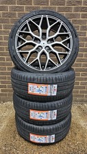 20" MESH BLACK MACHINE FACE ALLOY WHEELS+VAN TYRES SUITS TRANSIT CUSTOM(X4)