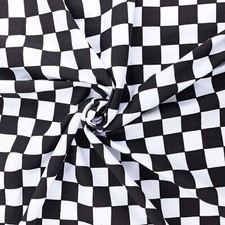Black & White Checkerboard Single Stretch Jersey T-Shirt Fabric - On Sale