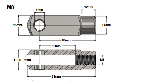 Clevis yoke long - joint, and