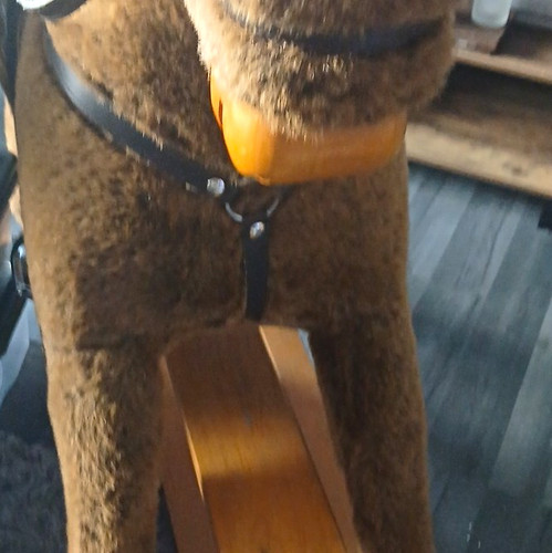 Brown plush rocking horse - rocking, with