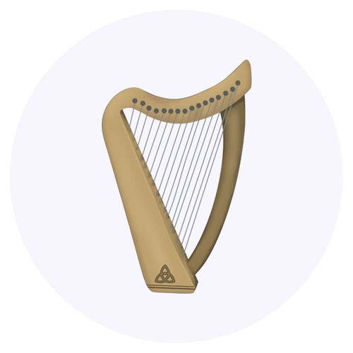 Celtic harp stickers - 'celtic, harp'