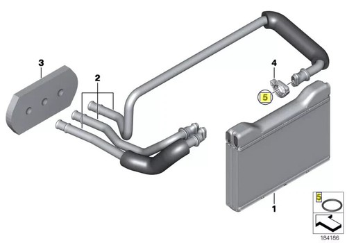 Bmw heater matrix coolant line - heater,