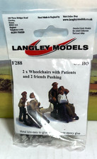 Langley Models F288 OO Gauge Patients in Wheelchairs  White Metal Figures NIP