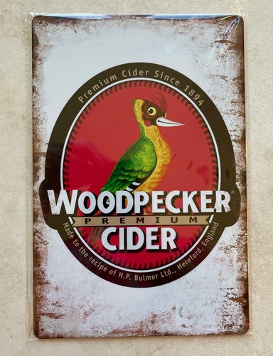Woodpecker cider metal plaque - cider,