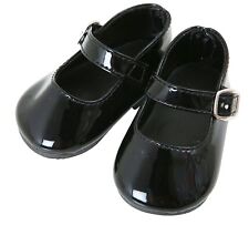 BLACK  PATENT MARY JANE SCHOOL SHOES FOR DOLLS, LOTS OF SIZES ! £6.00