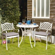 2X White Cast Aluminium Garden