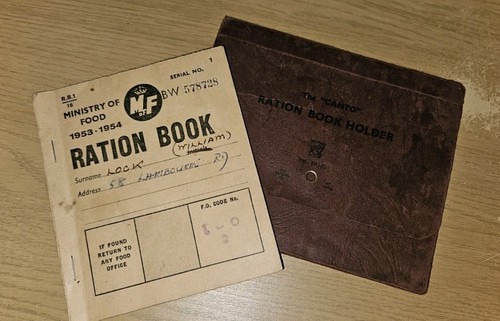 Ration book with - with, wallet