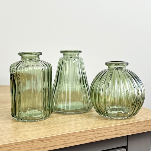 Set green glass bud - set,