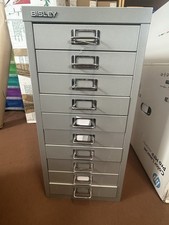 Bisley Steel Multi Drawer Cabinet 10 Drawers Grey