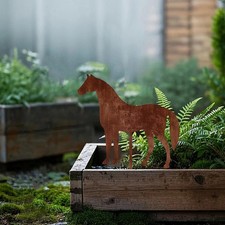 Horse Garden Stake Plaque Gifts Decoration Metal Decorative Lawn Animal Statue