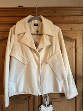 CREA Concept Gorgeous Cream Wool/Cashmere Blend Lagenlook Jacket Size 40 ch 44”