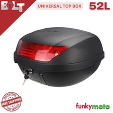 Motorbike 52L Top Box Motorcycle  Rear Back Luggage Universal Storage Case Black