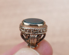 Stunning Vintage 1966 9ct Gold Bloodstone Fob Seal Pendant Fully Hallmarked