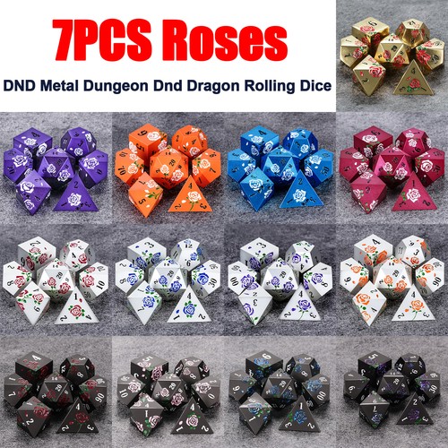 7pcs roses dnd metal - roses, dungeon