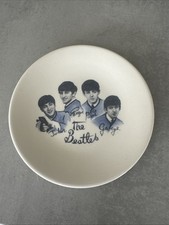THE BEATLES OFFICIAL WASHINGTON POTTERY HANLEY WHITE BLUE 7 INCH SIDE PLATE 