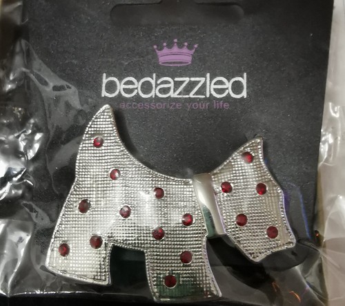 Bnwt silver tone red crystal - tone,