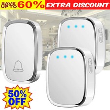 Double Wireless Door Bell 36 Chime Wall Mounted Doorbell Home Office Waterproof 