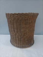 Vintage Wicker Rattan Woven Basket Round krampus costume/ prop