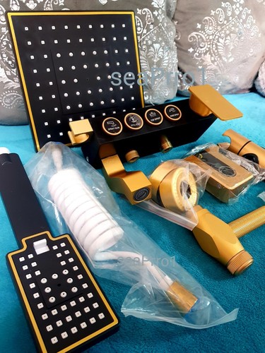 Black gold shower - black, mixer