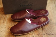 Church's Burgundy Leather Slippers House Shoes Men's UK 9 F US 10