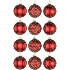 8cm glass baubles - glass, christmas