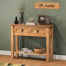 Corona Console Table 2 Drawer Mexican Solid Pine Hallway by Mercers Furniture®