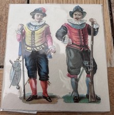 Antique Military Scraps-European Gunners  9*3  cm. Raphael Tuck & Sons?