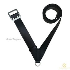 Premium BLACK Leather Marching Snare Drum Sling Cross Belt Adjustable Drum Strap