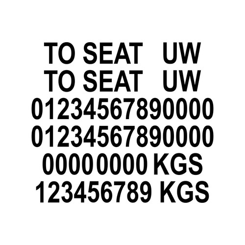 Seat kgs numbers coach - uw,