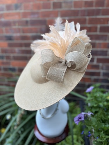 Beige wedding hat - wedding, ,